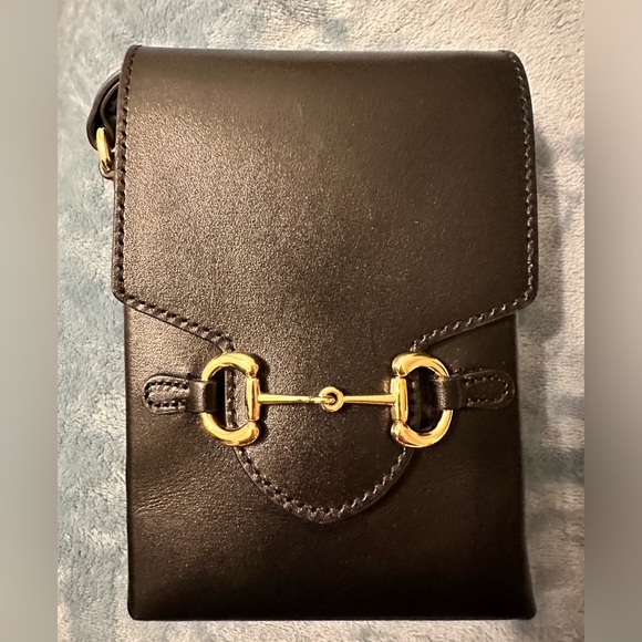 100% Authentic Gucci Boarded Plutone Calfskin Mini Horsebit 1955 Crossbody Bag - Picture 2 of 11